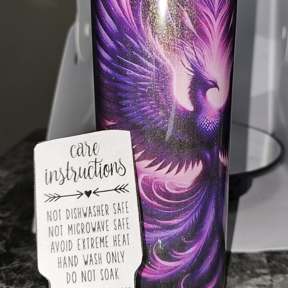 HANDMADE ONE OF A KIND "RISE OF THE PHOENIX"  TUMBLER!! 💜 💜💜 - Picture 7 of 7